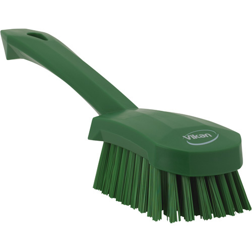 Vikan 41922 Short-Handled Churn Brush Short-Handled Churn Brush, Stiff Bristles, 10" Long, Green - Each