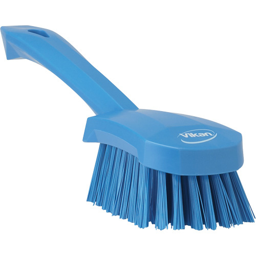 Vikan 41923 Short-Handled Churn Brush Short-Handled Churn Brush, Stiff Bristles, 10" Long, Blue - Each