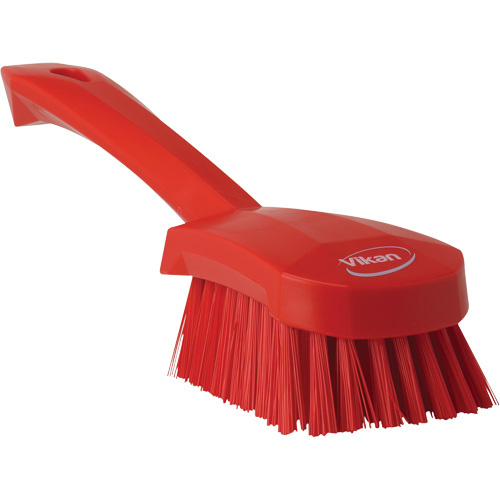 Vikan 41924 Short-Handled Churn Brush Short-Handled Churn Brush, Stiff Bristles, 10" Long, Red - Each