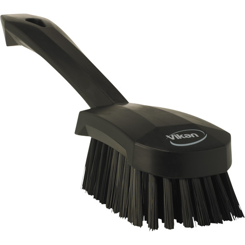 Vikan 41929 Short-Handled Churn Brush Short-Handled Churn Brush, Stiff Bristles, 10" Long, Black - Each