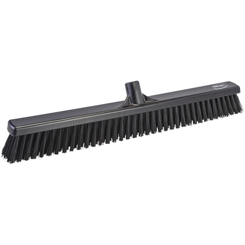 Vikan 31949 Combo Bristle Push Broom Head Combo Bristle Push Broom Head, Coarse/Fine Bristles, 24", Polyester, Black - Each