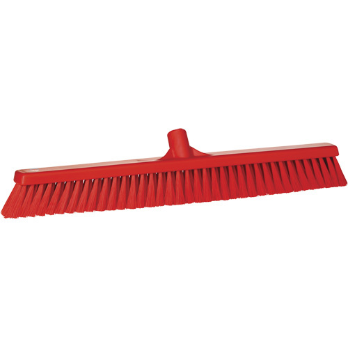 Vikan 31994 Small Particle Push Broom Head Small Particle Push Broom Head, Fine Bristles, 24", Polyester, Red - Each
