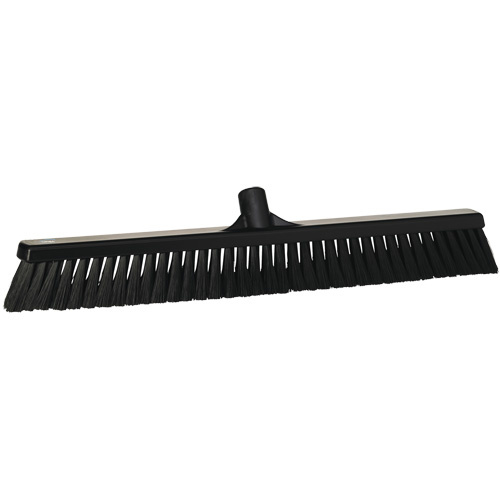 Vikan 31999 Small Particle Push Broom Head Small Particle Push Broom Head, Fine Bristles, 24", Polyester, Black - Each
