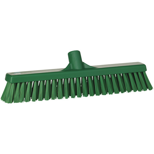 Vikan 31742 Combo Bristle Push Broom Head Combo Bristle Push Broom Head, Coarse/Fine Bristles, 16-1/2", Polyester, Green - Each