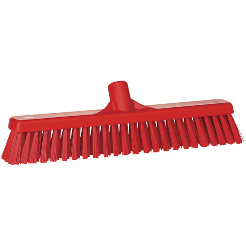 Vikan 31744 Combo Bristle Push Broom Head Combo Bristle Push Broom Head, Coarse/Fine Bristles, 16-1/2", Polyester, Red - Each