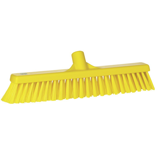 Vikan 31746 Combo Bristle Push Broom Head Combo Bristle Push Broom Head, Coarse/Fine Bristles, 16-1/2", Polyester, Yellow - Each