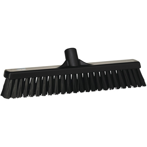 Vikan 31749 Combo Bristle Push Broom Head Combo Bristle Push Broom Head, Coarse/Fine Bristles, 16-1/2", Polyester, Black - Each