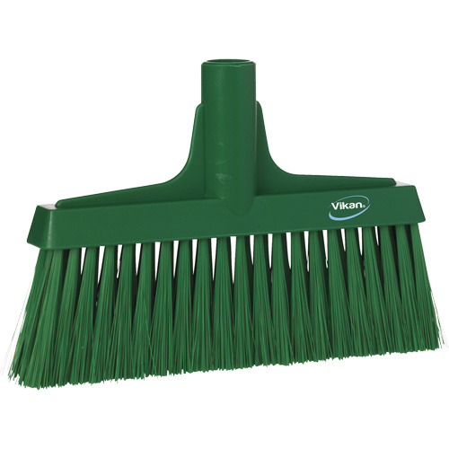 Vikan 31042 Upright Broom Head Upright Broom Head, Coarse/Fine Bristles, 10-1/4", Polyester, Green - Each