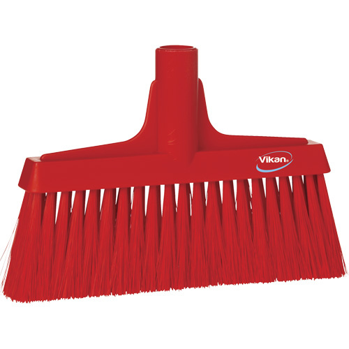 Vikan 31044 Upright Broom Head Upright Broom Head, Coarse/Fine Bristles, 10-1/4", Polyester, Red - Each