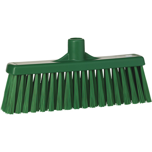 Vikan 31662 Upright Broom Head Upright Broom Head, Medium Bristles, 12", Polyester, Green - Each