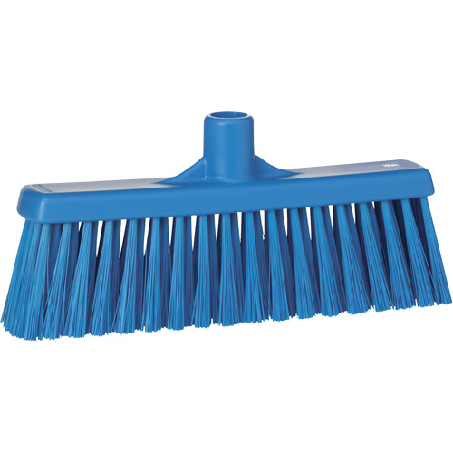 Vikan 31663 Upright Broom Head Upright Broom Head, Medium Bristles, 12", Polyester, Blue - Each
