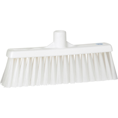 Vikan 31665 Upright Broom Head Upright Broom Head, Medium Bristles, 12", Polyester, White - Each