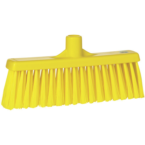 Vikan 31666 Upright Broom Head Upright Broom Head, Medium Bristles, 12", Polyester, Yellow - Each
