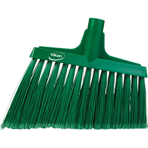 Vikan 29162 Angled Broom Head Angled Broom Head, Split Bristles, 11-1/2", Polyester, Green - Each