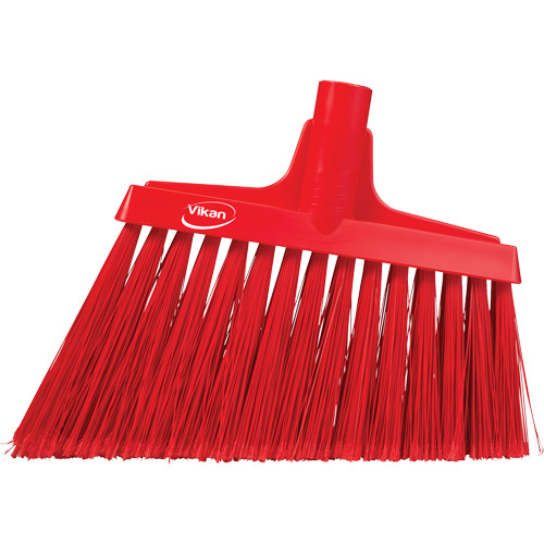 Vikan 29164 Angled Broom Head Angled Broom Head, Split Bristles, 11-1/2", Polyester, Red - Each
