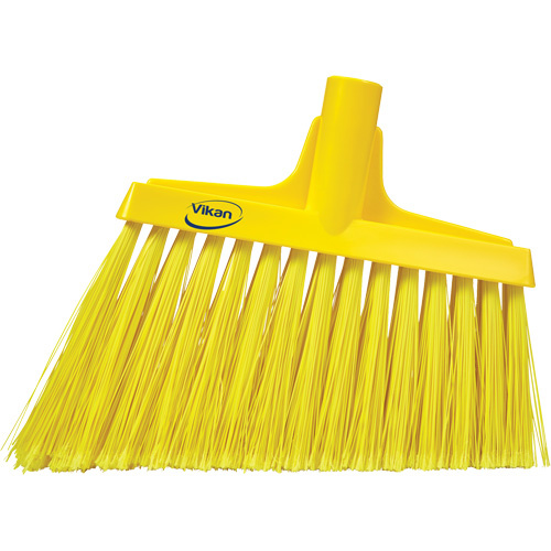 Vikan 29166 Angled Broom Head Angled Broom Head, Split Bristles, 11-1/2", Polyester, Yellow - Each