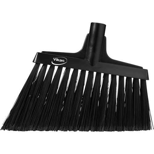 Vikan 29169 Angled Broom Head Angled Broom Head, Split Bristles, 11-1/2", Polyester, Black - Each