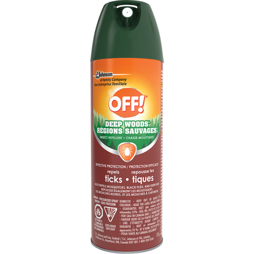 SC Johnson 10062300003065 OFF! Deep Woods® Tick Repellent OFF! Deep Woods<sup>®</sup> Tick Repellent, 25% DEET, Aerosol, 170 g - Can