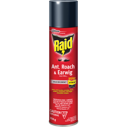 SC Johnson 10062300017253 Raid® Ant, Roach & Earwig Insect Killer Raid<sup>®</sup> Ant, Roach & Earwig Insect Killer, 350 g, Solvent Base - Can