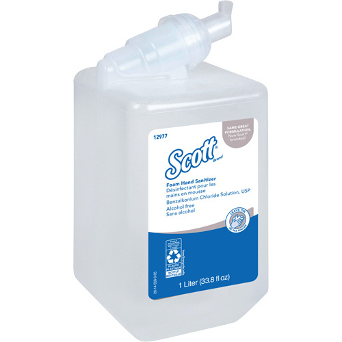 Kimberly-Clark 12977 Scott® Essential™ Alcohol Free Foam Hand Sanitizer Scott<sup>®</sup> Essential™ Alcohol Free Foam Hand Sanitizer, 1000 ml, Cartridge Refill, 0% Alcohol - Case of 6