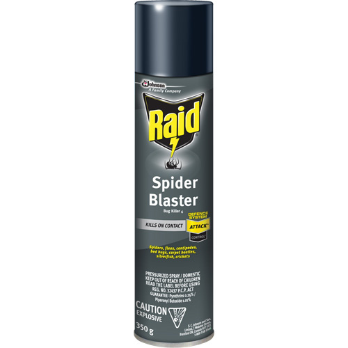 SC Johnson 10062300060297 Raid® Spider Blaster Bug Killer Insecticide Raid<sup>®</sup> Spider Blaster Bug Killer Insecticide, 350 g, Aerosol Can, Solvent Base - Bottle