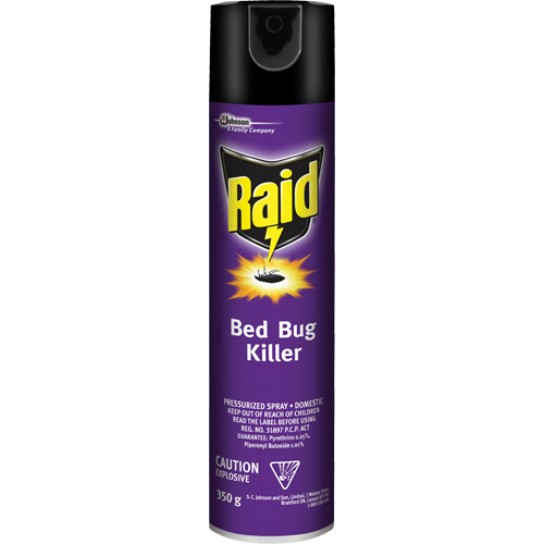 SC Johnson 10062300718167 Raid® Bed Bug Killer Insecticide Raid<sup>®</sup> Bed Bug Killer Insecticide, 350 g, Aerosol Can, Solvent Base - Bottle