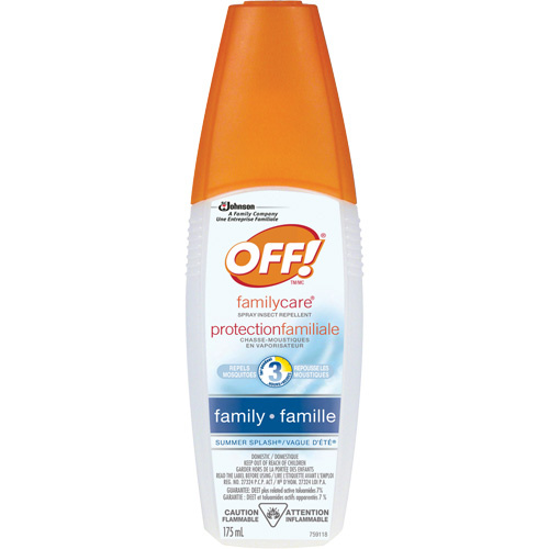 SC Johnson 10062300019387 OFF! FamilyCare® Summer Splash® Insect Repellent OFF! FamilyCare<sup>®</sup> Summer Splash<sup>®</sup> Insect Repellent, 7% DEET, Spray, 175 ml - Bottle