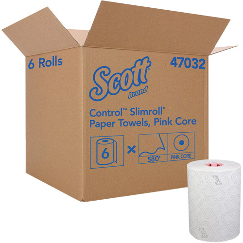 Kimberly-Clark 47032 Scott® Slimroll* Hard Roll Towel Scott<sup>®</sup> Slimroll* Hard Roll Towel, 1 Ply, Standard, 580' L - Case of 6
