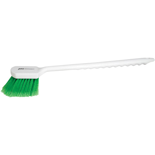 M2 Professional BRP-210WL-GF Long Handle Detail Brush Long Handle Detail Brush, 20" L, PVC Bristles, Green - Each
