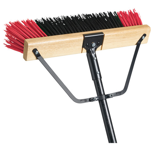 M2 Professional PB-700-RB24 Ryno Push Broom with Braced Handle, 24", Stiff, PVC Bristles-(Each)