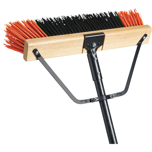 M2 Professional PB-720-OR18 Ryno Push Broom with Braced Handle, 18", X-Coarse, PVC Bristles-(Each)