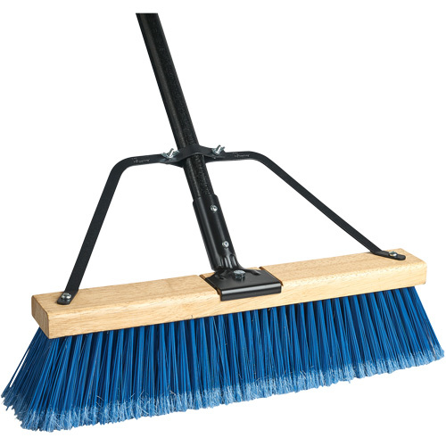 M2 Professional PB-810-BT18 Ryno Push Broom with Braced Handle, 18", Fine, PVC Bristles-(Each)