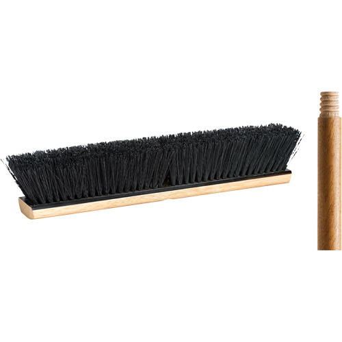 M2 ProfessionalPush Broom with Handle, 18", Medium, Tampico Bristles-(Each)