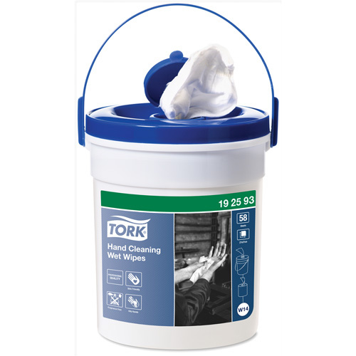 Tork 14100948 Hand Cleaning Wet Wipe Bucket Hand Cleaning Wet Wipe Bucket, 58 Wipes, 10-3/5" x 10-3/5" - Each
