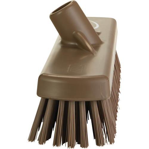 Vikan 706066 Deck & Wall Scrub Broom Deck & Wall Scrub Broom, Stiff Bristles, 12", Polyester, Brown - Each