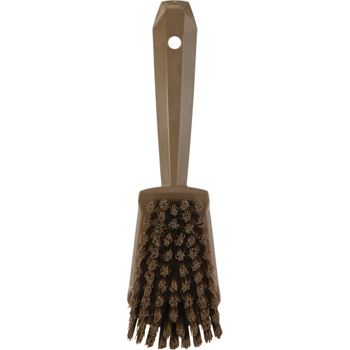 Vikan 419266 Short-Handled Churn Brush Short-Handled Churn Brush, Stiff Bristles, 10" Long, Brown - Each