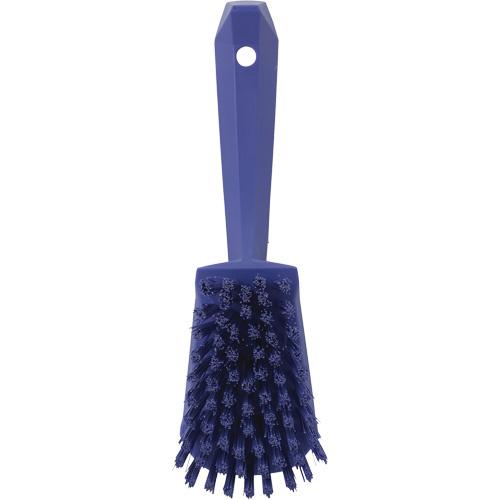 Vikan 41928 Short-Handled Churn Brush Short-Handled Churn Brush, Stiff Bristles, 10" Long, Purple - Each