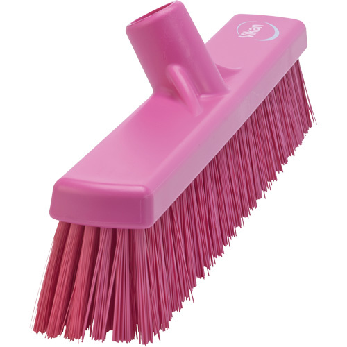 Vikan 31741 Combo Bristle Push Broom Head Combo Bristle Push Broom Head, Coarse/Fine Bristles, 16-1/2", Polyester, Pink - Each