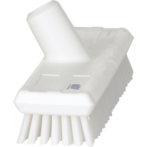 Vikan 70425 Compact Wall Brush Compact Wall Brush, Stiff Bristles, 9" Long, White - Each