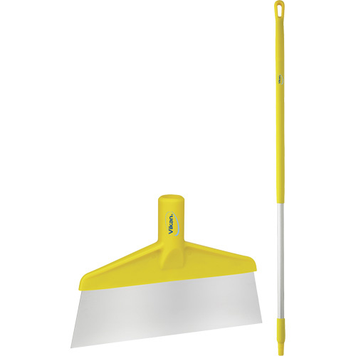 Vikan Floor Scraper with Handle Floor Scraper with Handle, Yellow, 9-3/5" W x 55-9/10" L - Each