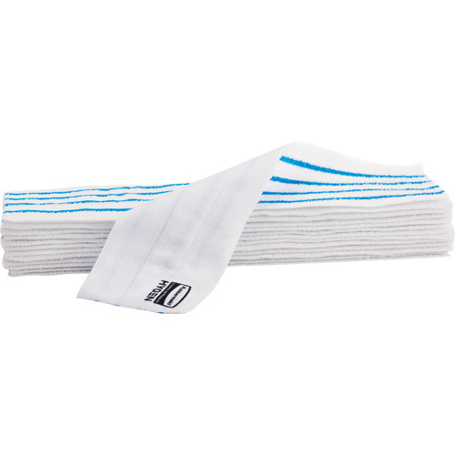 Hygen 2134282 Disposable Mop Pad Disposable Mop Pad, Hook and Loop Style, Microfibre, 18" L x 4" W - Pack of 50