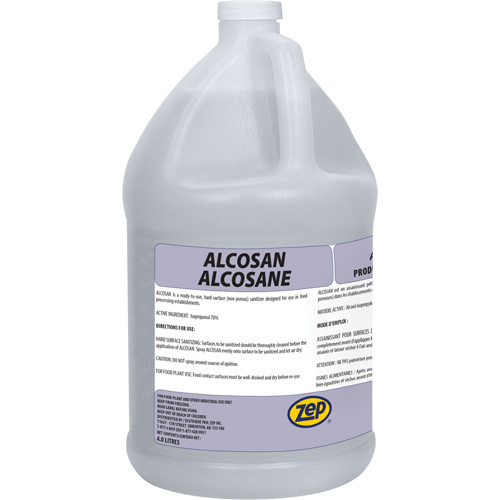 Zep P20754C Alcosan Hard Surface Sanitizer Alcosan Hard Surface Sanitizer, 4 L, Jug - Bottle