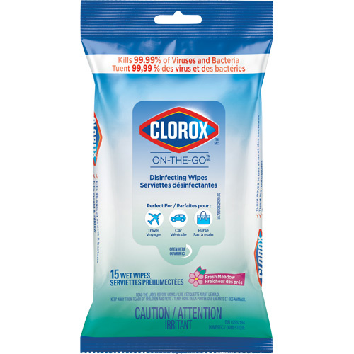 Clorox 55500557936 Disinfecting Wipes On the Go, 15 Count-(Box of 12 Packs)