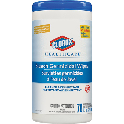 Clorox 55500013081 Healthcare Disinfecting Bleach Wipes, 70 Count-(Each)
