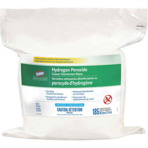 Clorox 55500014590 Healthcare Hydrogen Peroxide Cleaner Disinfecting Wipes, 185 Count-(Each)