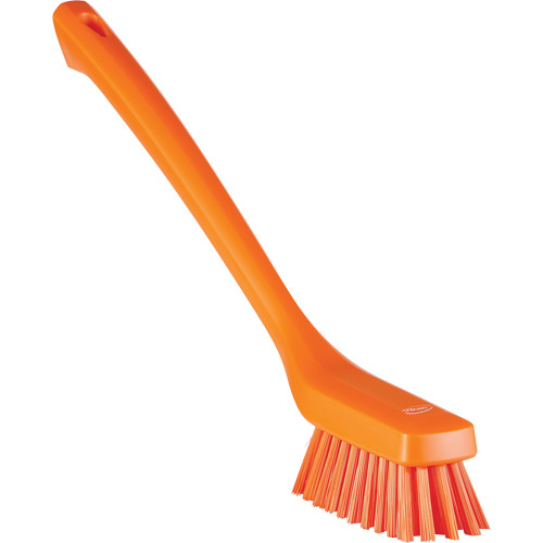Vikan 41857 Narrow Long-Handle Cleaning Brush Narrow Long-Handle Cleaning Brush, Stiff Bristles, 16-1/2" Long, Orange - Each