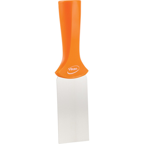 Vikan 40107 Handle-Mounted Stainless Steel Scraper Handle-Mounted Stainless Steel Scraper, Orange, 2" W x 8" L - Each