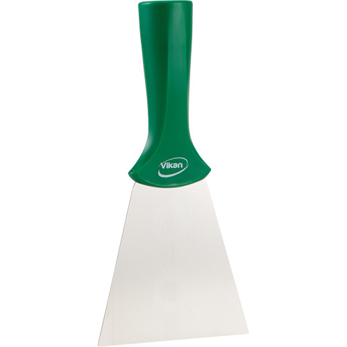 Vikan 40112 Handle-Mounted Stainless Steel Scraper Handle-Mounted Stainless Steel Scraper, Green, 4" W x 8" L - Each