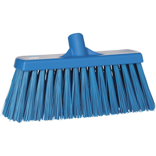 Vikan 29153 Heavy-Duty Push Broom Heavy-Duty Push Broom, Stiff Bristles, 13", Polyester, Blue - Each