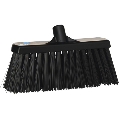 Vikan 29159 Heavy-Duty Push Broom Heavy-Duty Push Broom, Stiff Bristles, 13", Polyester, Black - Each